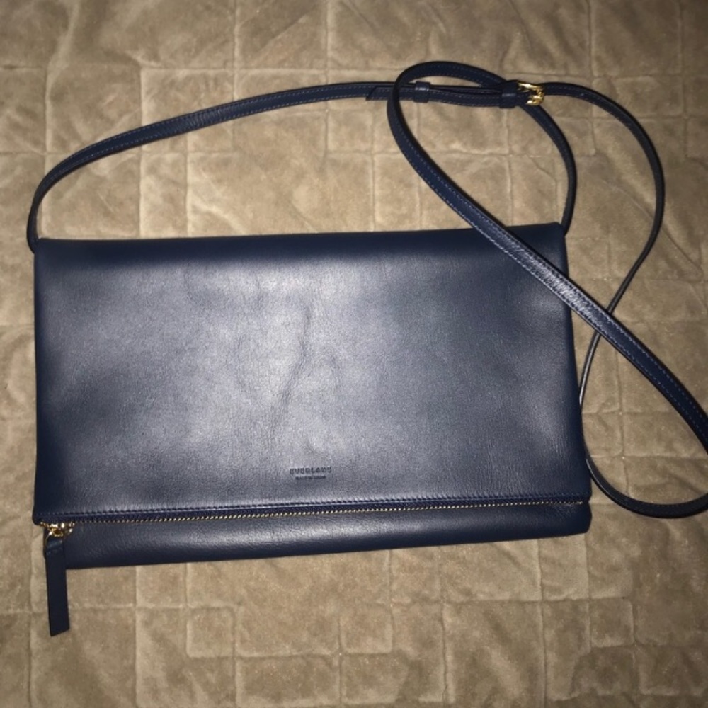 Everlane navy foldover crossbody purse